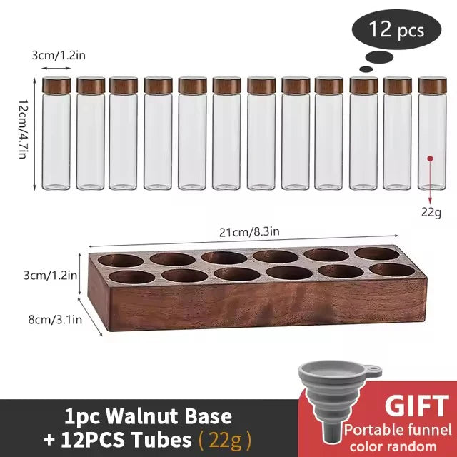 Système Stockage Café Nomade - 12 Tubes Verre Premium