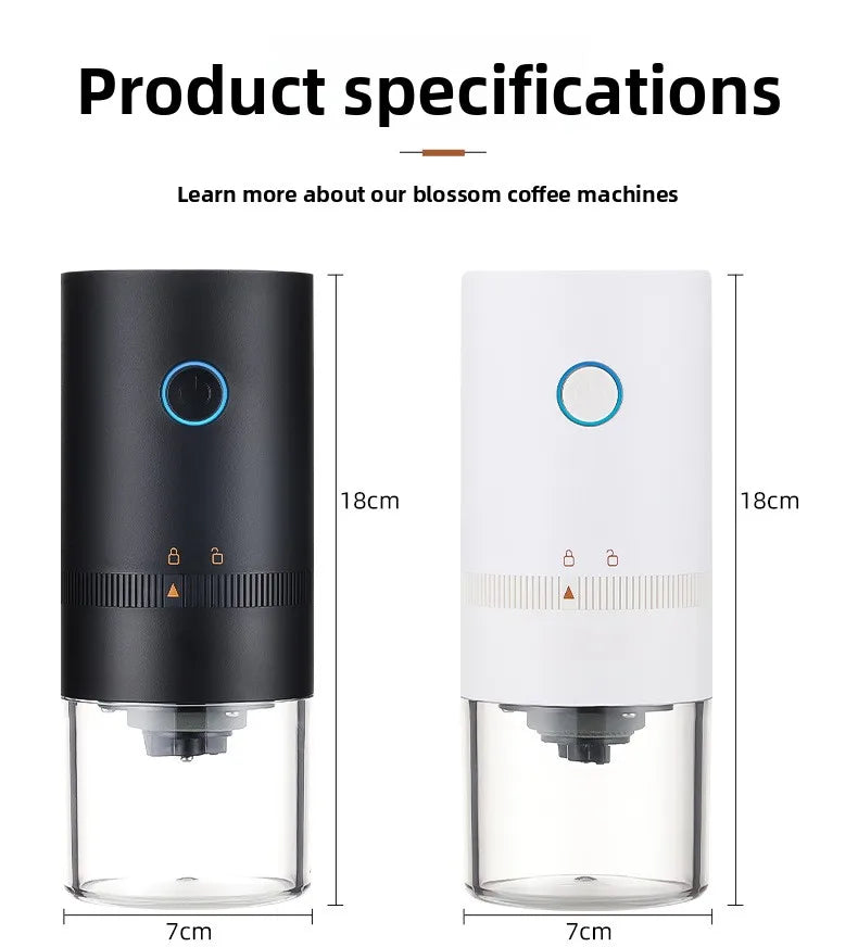 Moulin à Café Électrique Nomade - USB-C Rechargeable Silencieux