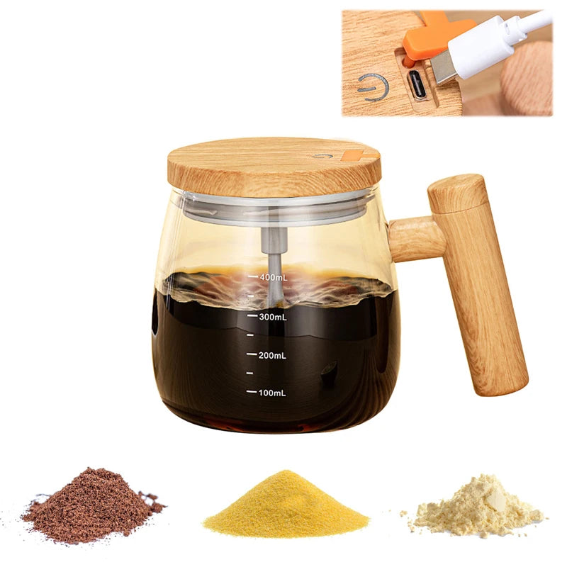 400ML Automatic Stirring Cup Mug Rechargeable Portable Coffee Electric Stirring Rotating Magnetic Home Drinking Tools
