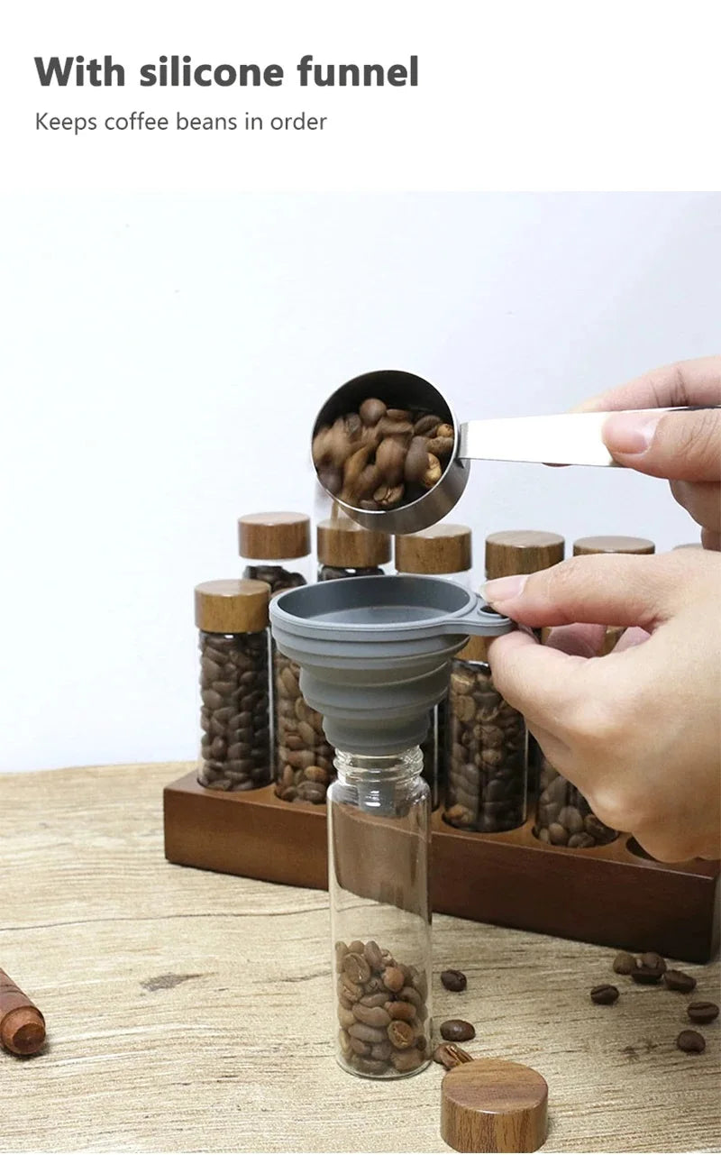 Système Stockage Café Nomade - 12 Tubes Verre Premium