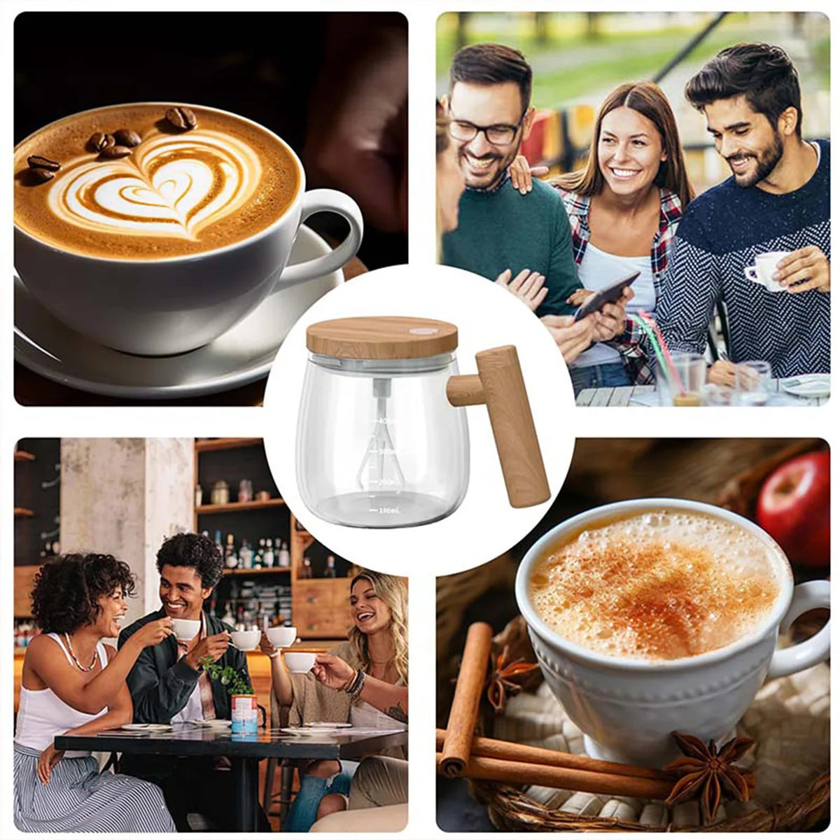 Mug Électrique Auto-Mélangeur 400ml - Café Parfait en Un Clic