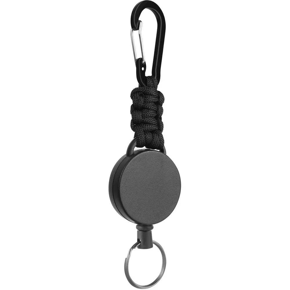 Retractable Keychain Anti-Theft Badge Reel Carabiner Hook Outdoor Portable Key Chain Key Holder Ring Hiking Accessories Keyring