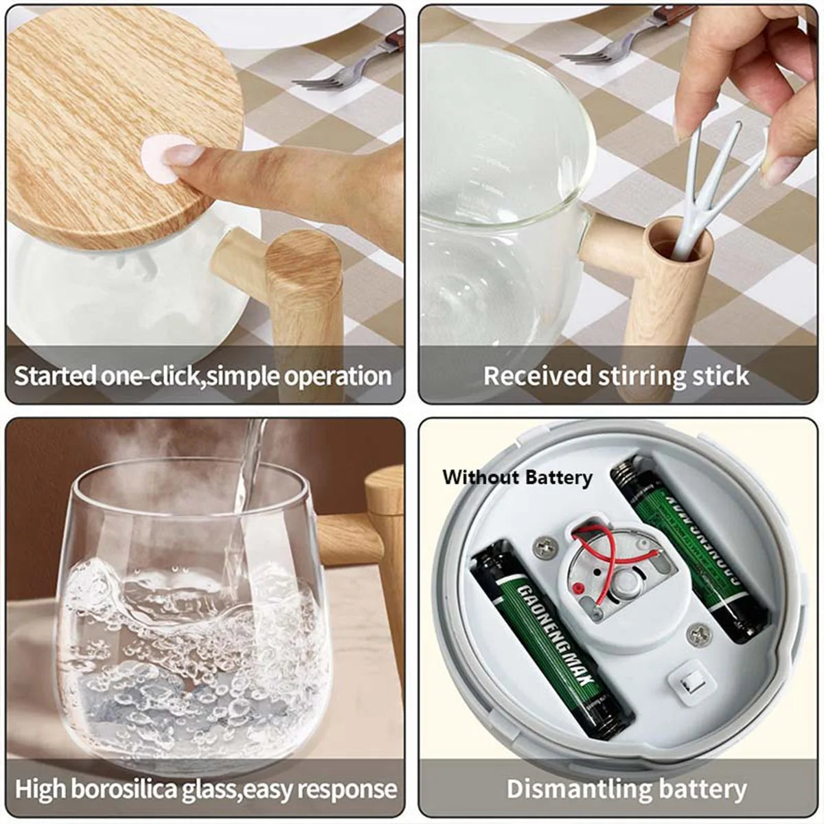 Mug Électrique Auto-Mélangeur 400ml - Café Parfait en Un Clic