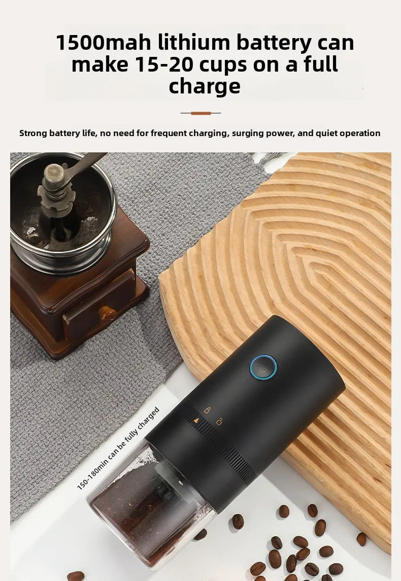 Moulin à Café Électrique Nomade - USB-C Rechargeable Silencieux