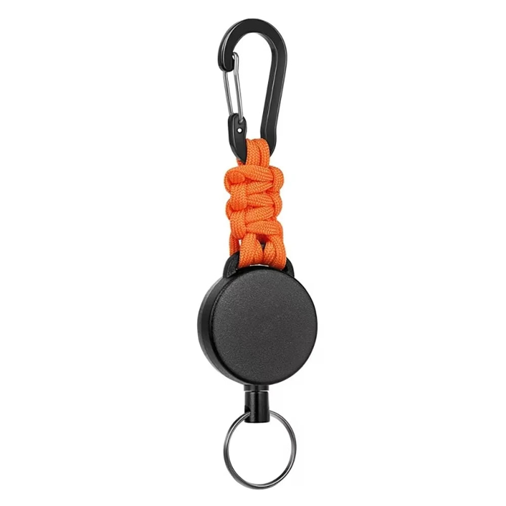 Retractable Keychain Anti-Theft Badge Reel Carabiner Hook Outdoor Portable Key Chain Key Holder Ring Hiking Accessories Keyring