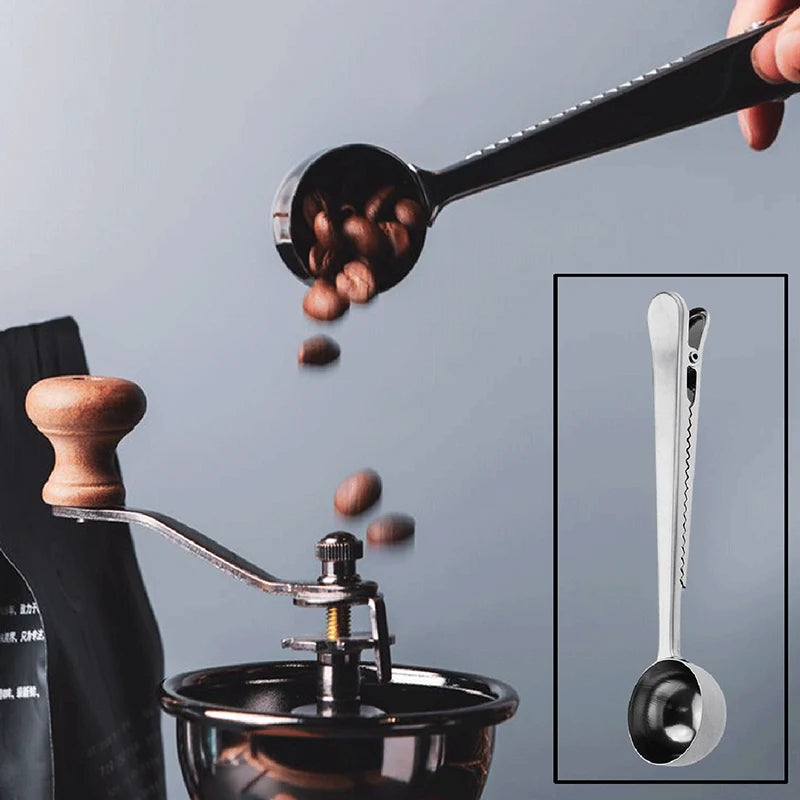 Cuillère à Café 2-en-1 Nomade - Mesure & Clip Hermétique