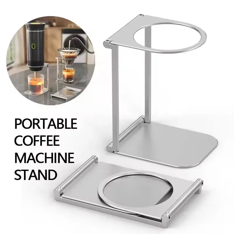 2025 Upgrade Foldable Aluminum Coffee Stand, Portable Adjustable Height Machine Holder Universal for Outdoor Camping