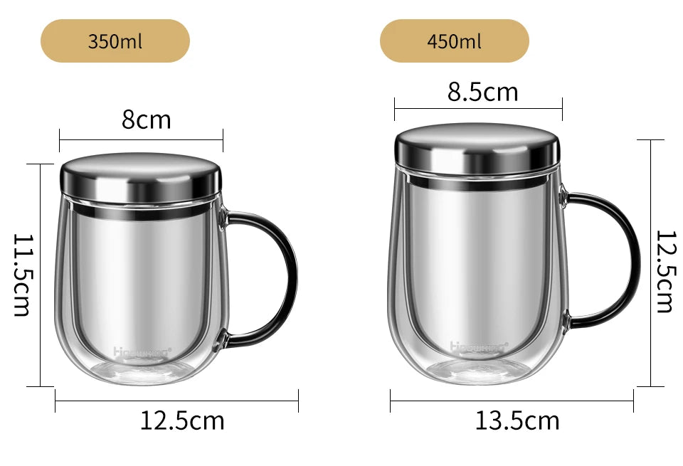 Tasse Verre Nomade Double Paroi - 350ml Borosilicate Premium