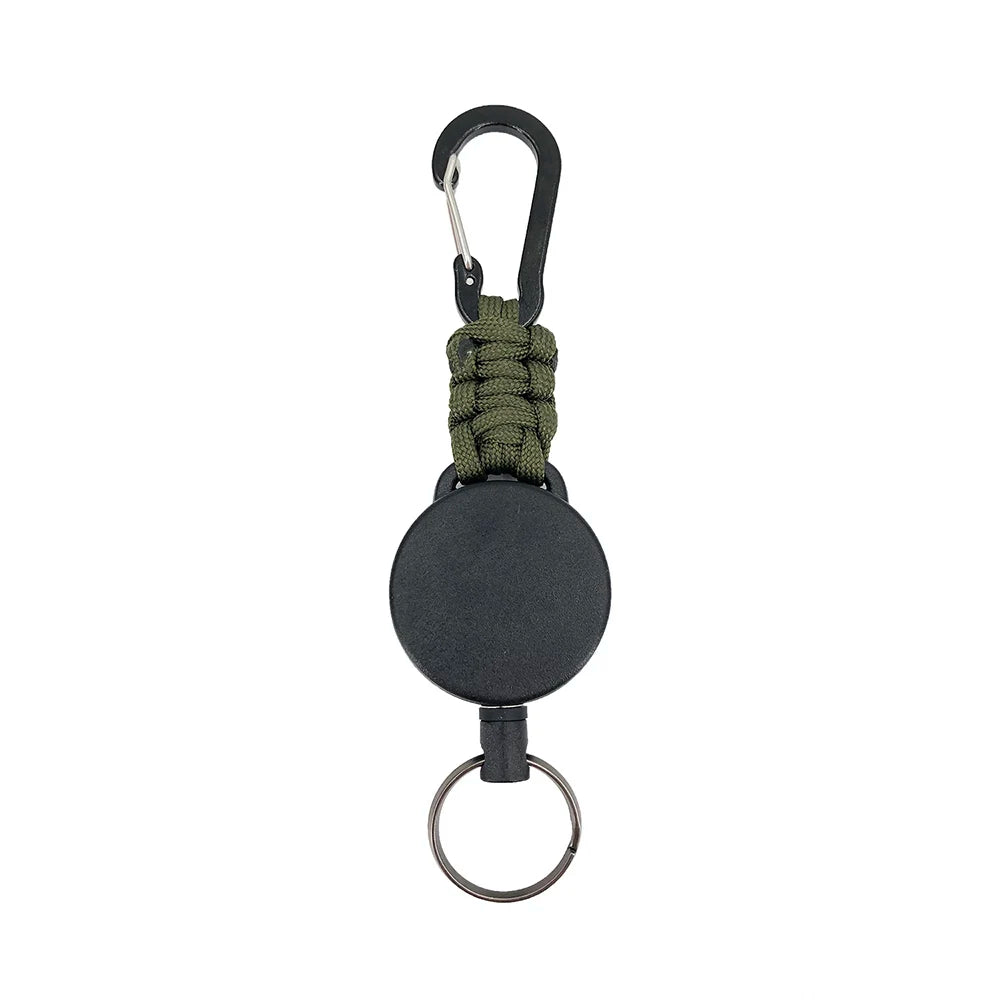 Retractable Keychain Anti-Theft Badge Reel Carabiner Hook Outdoor Portable Key Chain Key Holder Ring Hiking Accessories Keyring