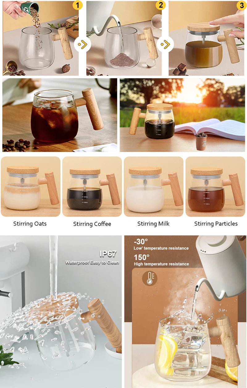 400ML Automatic Stirring Cup Mug Rechargeable Portable Coffee Electric Stirring Rotating Magnetic Home Drinking Tools