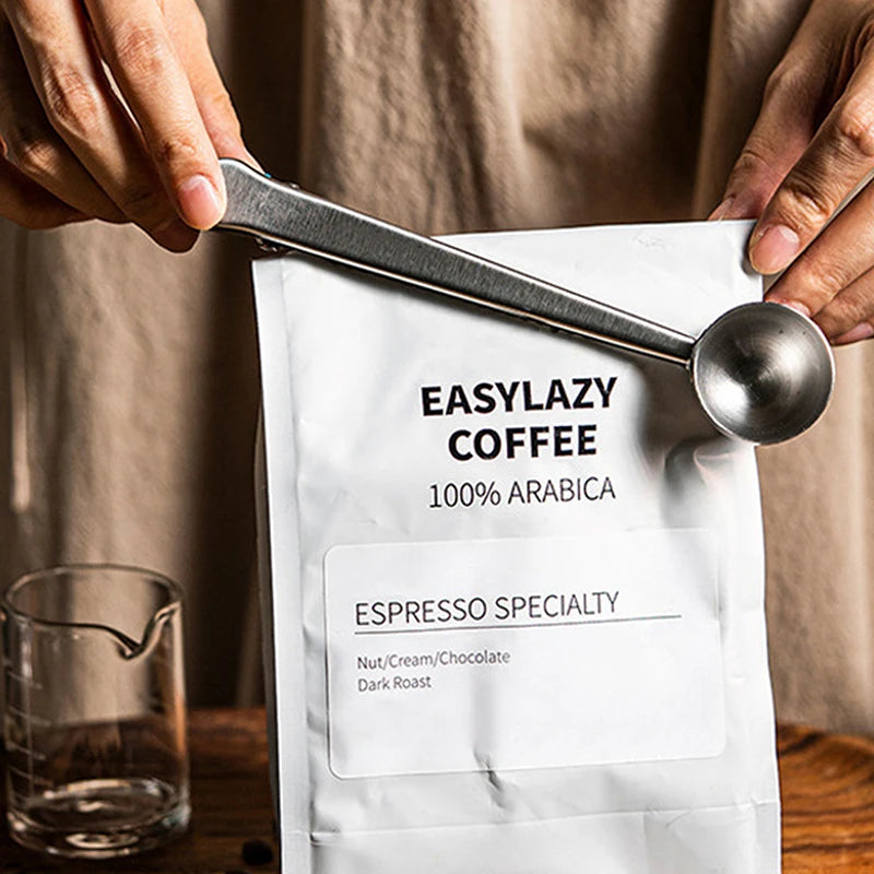 Cuillère à Café 2-en-1 Nomade - Mesure & Clip Hermétique