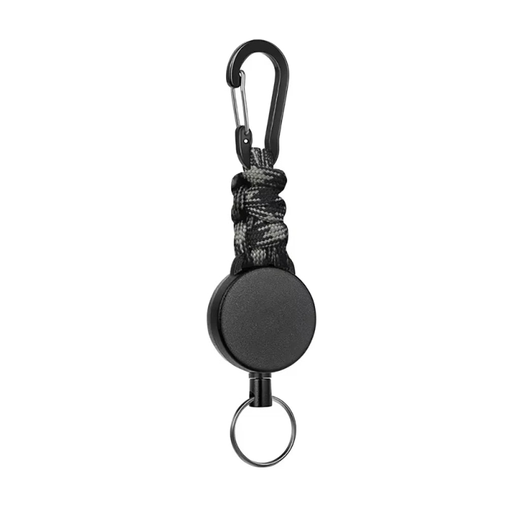 Retractable Keychain Anti-Theft Badge Reel Carabiner Hook Outdoor Portable Key Chain Key Holder Ring Hiking Accessories Keyring