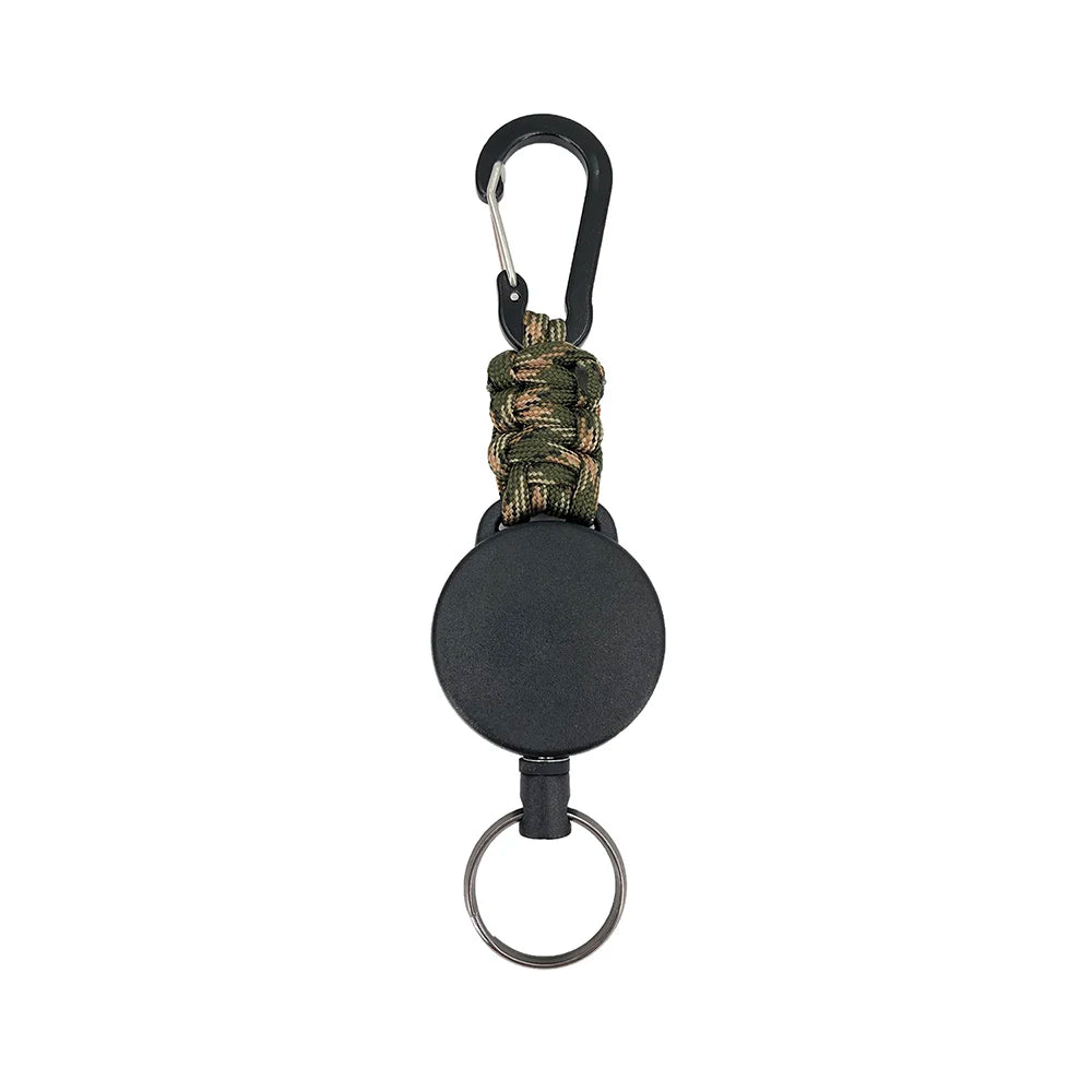 Retractable Keychain Anti-Theft Badge Reel Carabiner Hook Outdoor Portable Key Chain Key Holder Ring Hiking Accessories Keyring